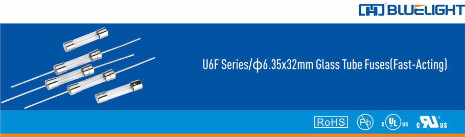 U6F系列/Φ6.35X32玻璃管快断保险丝(图1)